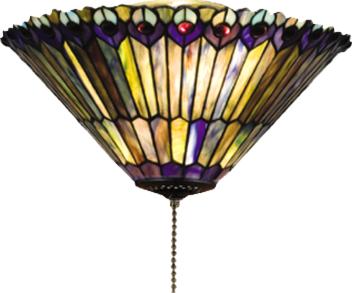 Meyda Tiffany 17 Inch Wide Tiffany Jeweld Peacock Flushmount 