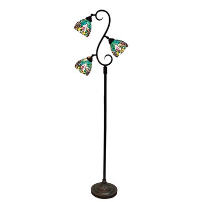 Dale Tiffany Alassio Teal Floor Lamp Tiffany Bronze