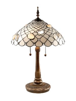 Dale Tiffany Tiffany Art Glass Lamp with Metal Base Dark Antique Brass Finish