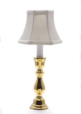 Eurocraft Brass Candlestick Lamp-White 