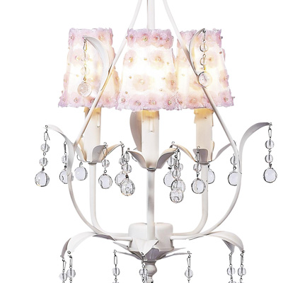 Jubilee Collection Petal Flower Sconce Shade on Pear Chandelier White, Pink
