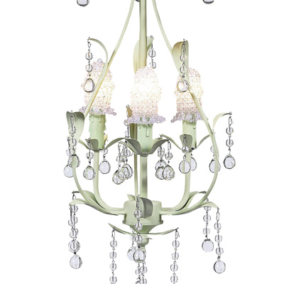 Jubilee Collection Clear Bulb Covers on Pear Chandelier Clear, Soft Green
