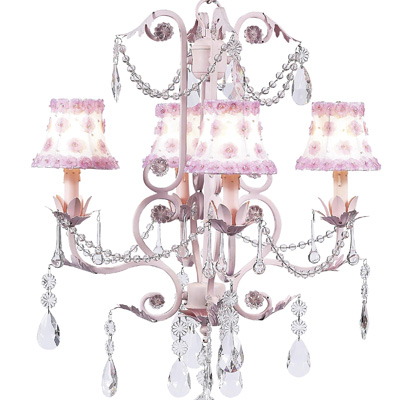 Jubilee Collection Petal Flower Chandelier Shades on Valentino Chandelier White, Pink