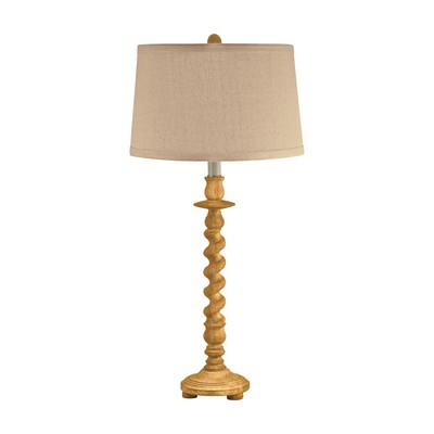 Lamp Works Washed Wood Barley Twist Table Lamp 