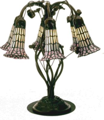Meyda Tiffany Tiffany Pond Lily White and Pink 6 Lt Table Lamp 