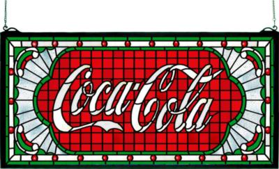 Meyda Tiffany Coca-Cola Victorian Web Stained Glass Window 