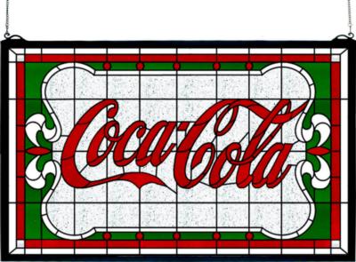 Meyda Tiffany Coca-Cola Nouveau Stained Glass Window 