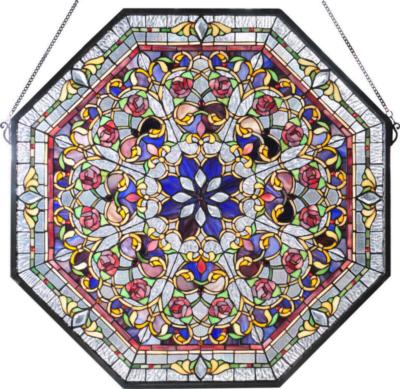 Meyda Tiffany Front Hall Floral Stained Glass Window 