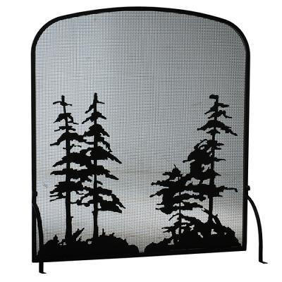 Meyda Tiffany Tall Pines Arched Fireplace Screen Black Mesh