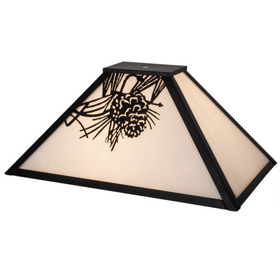 Meyda Tiffany OBLONG MISSION/W PINE CONE FILG WHITE