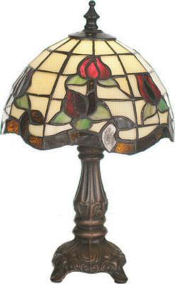 Meyda Tiffany Roseborder Mini Lamp Beige Burgundy Xag