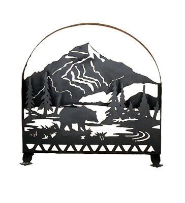 Meyda Tiffany Bear Creek Arched Fireplace Screen 215/Black