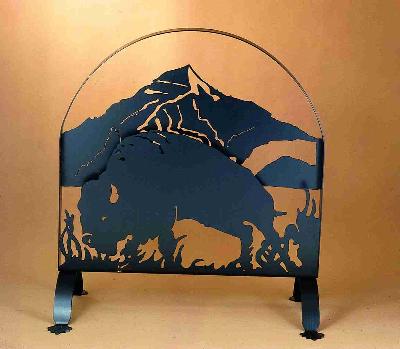 Meyda Tiffany Buffalo Arched Fireplace Screen Black