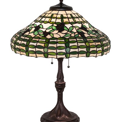 Meyda Tiffany 26in High Guirnalda Table Lamp GREEN;VIOLET;BEIGE