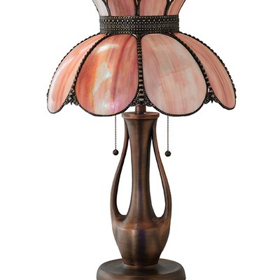 Meyda Tiffany 26in High Anabelle Table Lamp PINK