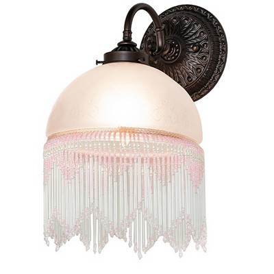 Meyda Tiffany 8in Wide Roussillon Wall Sconce PINK