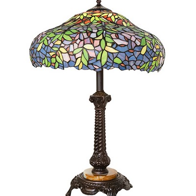 Meyda Tiffany 28in High Duffner & Kimberly Laburnum Table Lamp GREEN;BLUE;VIOLET