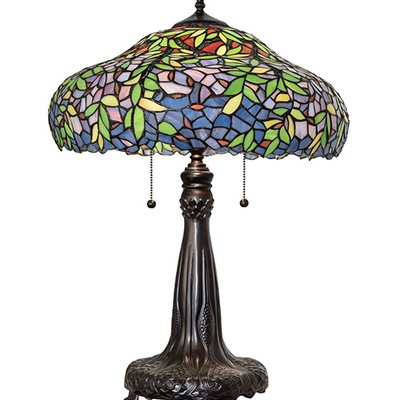 Meyda Tiffany 26in High Duffner & Kimberly Laburnum Table Lamp GREEN;BLUE;VIOLET