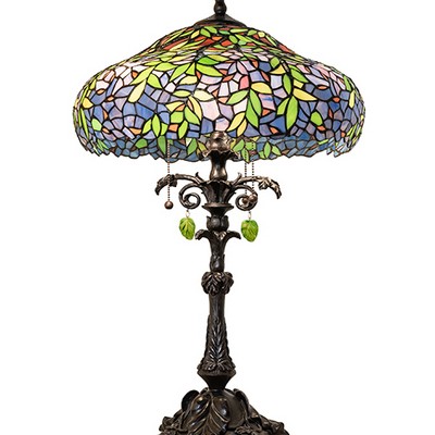 Meyda Tiffany 28in High Duffner & Kimberly Laburnum Table Lamp GREEN;BLUE;VIOLET