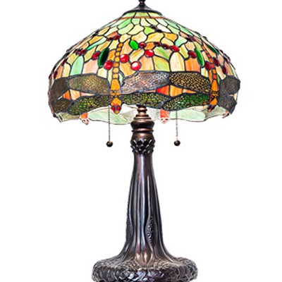 Meyda Tiffany 26in High Tiffany Hanginghead Dragonfly Table Lamp 