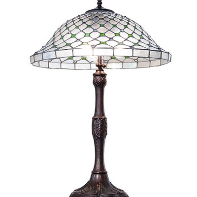 Meyda Tiffany 26in High Diamond & Jewel Recurve Table Lamp 