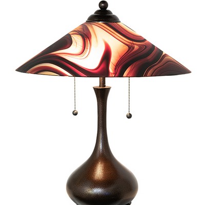 Meyda Tiffany 21in High Metro Cabernet Swirl Glass Table Lamp 