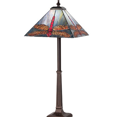 Meyda Tiffany 23in High Prairie Dragonfly Buffet Lamp 