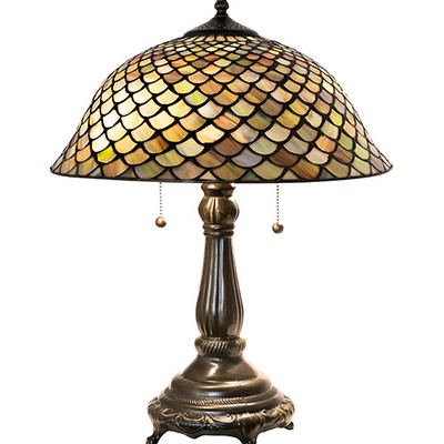 Meyda Tiffany 21in High Tiffany Fishscale Table Lamp 