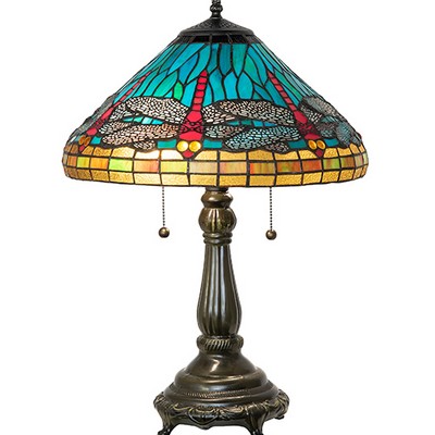 Meyda Tiffany 23in High Tiffany Dragonfly Table Lamp 