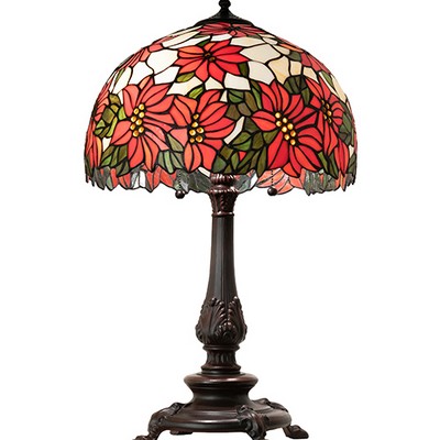 Meyda Tiffany 26in High Poinsettia Table Lamp 