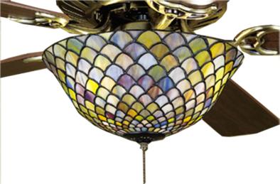 Meyda Tiffany 12 Inch Wide Tiffany Fishscale Fan Light Fixture 