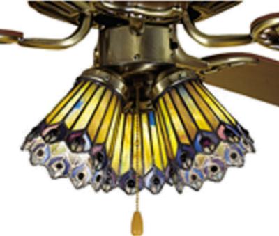 Meyda Tiffany 4 Inch Wide Tiffany Jeweled Peacock Fan Light Shade 