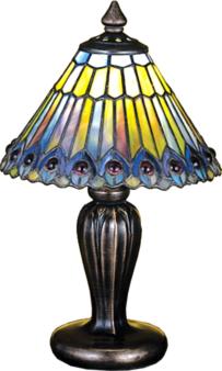 Meyda Tiffany Jeweled Peacock Mini Lamp 
