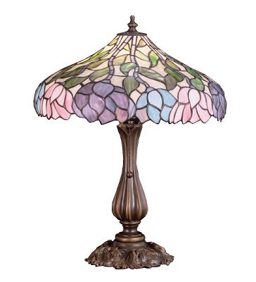 Meyda Tiffany Wisteria Table Lamp Beige Pink Pr Purple/Blue 59