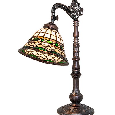 Meyda Tiffany 20in High Tiffany Roman Bridge Arm Table Lamp 