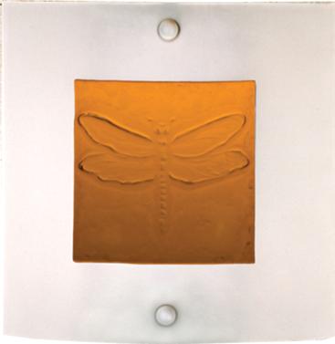 Meyda Tiffany Wings Fused Glass Sconce Clear/Amber Bas Relief Dragonfly