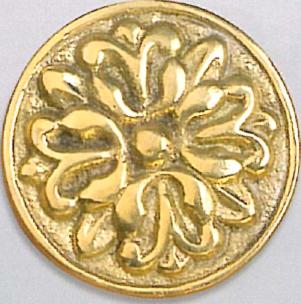 The Finial Company Scrolling Brass Button Rosette 