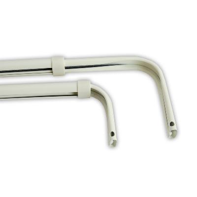 Graber Double Lock-Seam Curtain Rod - Adjustable from 18-28 inches Off-White