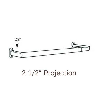 Graber Single Lock-Seam Curtain Rod  - 28-48 inches Off-White