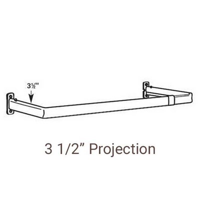 Graber Single Lock-Seam Curtain Rod  - 28-48 inches Off-White