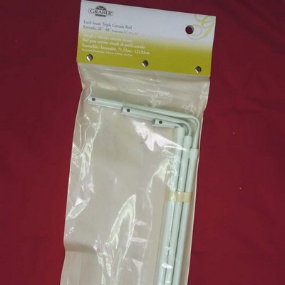 Graber Triple Lock-Seam Curtain Rod 28 to 48 inch Off-White