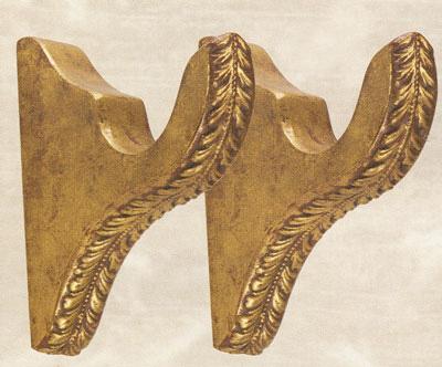 Menagerie Acanthus Leaf 2-inch Bracket (Set of 2) Shown in Gilded Gold
