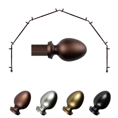 ABO Window Fashion Emeka 5 Sided Bay Window Rod Set 7 Cocoa