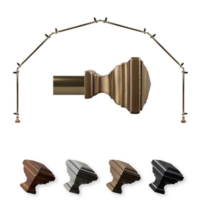 ABO Window Fashion Eudora 4 Sided Bay Window Rod Set 4 Antique Brass