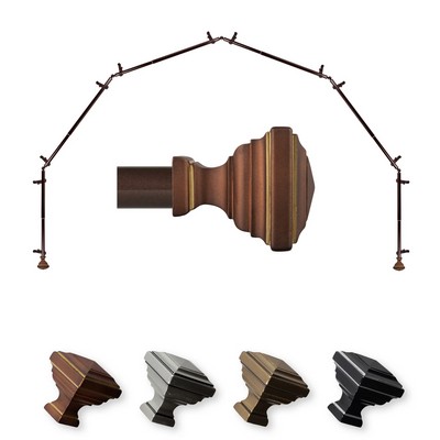 ABO Window Fashion Eudora 4 Sided Bay Window Rod Set 7 Cocoa