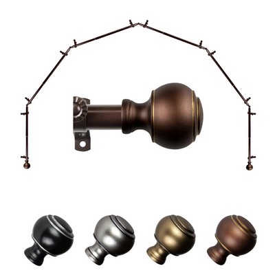 ABO Window Fashion Jaylin 4 Sided Bay Window Rod Set 7 Cocoa