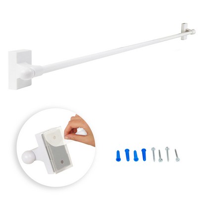 ABO Window Fashion Self-Adhesive Cafe Rod 9-16in White