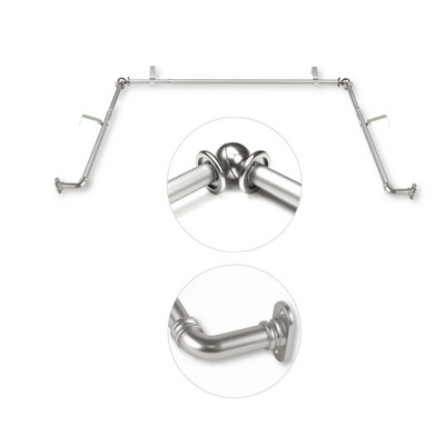 ABO Window Fashion Blackout Bay Window Rod Satin Nickel