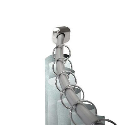 ABO Window Fashion Curved Shower Curtain Rod Satin Nickel