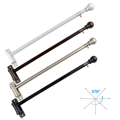 ABO Window Fashion Swing Arm Rod Adjustable from 17-26 Inches 